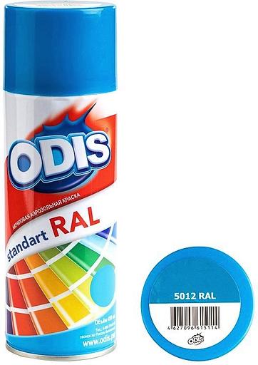 Краска аэрозольная акриловая ODIS standart RAL 5012 голубой 450мл фото 1