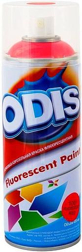 Краска аэрозольная акриловая ODIS флуоресцентный красный 450мл фото 1