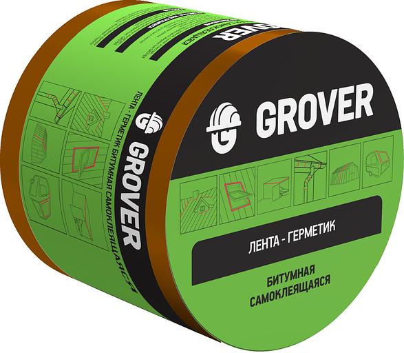 Лента-герметик битумная односторонняя GROVER 10см*3м коричневая фото 1