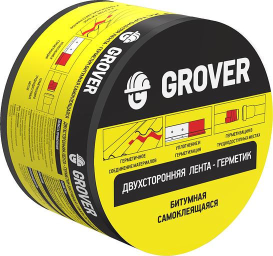 Лента-герметик битумная двухсторонняя GROVER 7,5см*3м черная фото 1