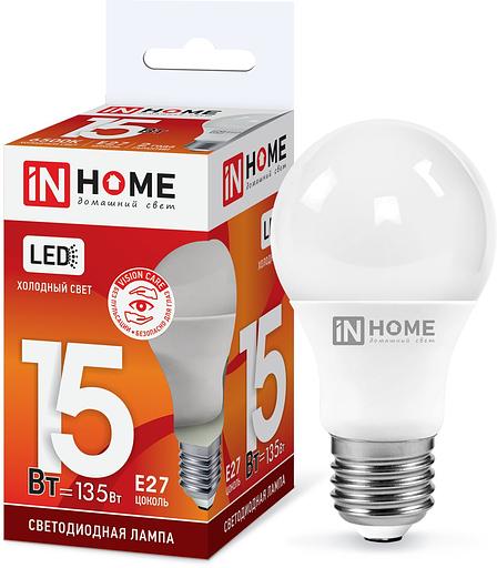 Лампа светодиодная LED-A60-VC 15Вт 230В Е27 6500К 1350Лм IN HOME фото 1