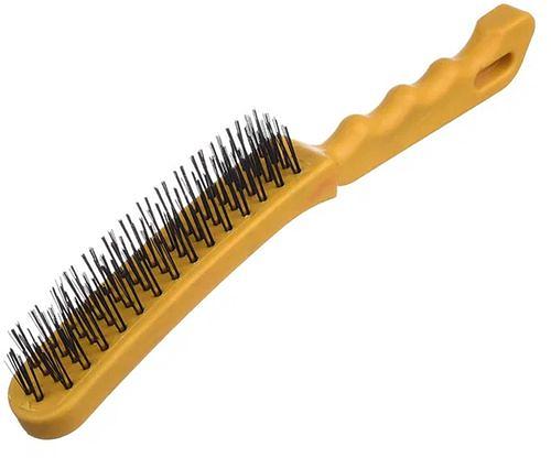 Щетка по металлу Vertextools с пластиковой ручкой 4-х рядная фото 1