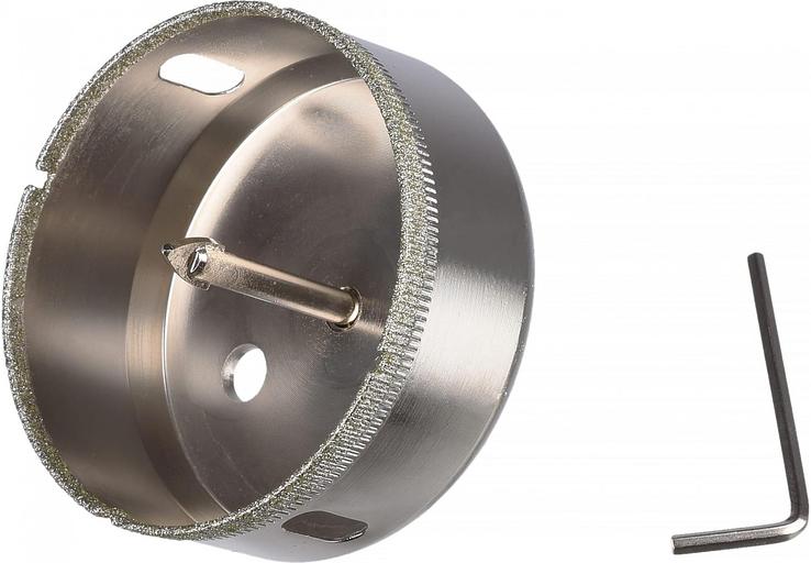 Коронка по стеклу и керамике с центрирующим сверлом Vertextools 35х55мм фото 1