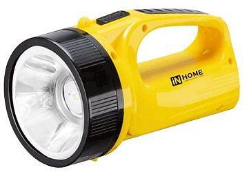 Фонарь прожекторный аккумуляторный PLA 01BY 1LED 140Lm 7ч 2 режима, з/у 230В ЧЕРНО-ЖЁЛТЫЙ IN HOME фото 1