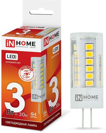 Лампа светодиодная LED-JC-VC 3Вт 12В G4 6500К 260Лм IN HOME фото 1