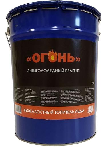 Антигололёдный реагент "ОГОНЬ" 25 кг фото 1