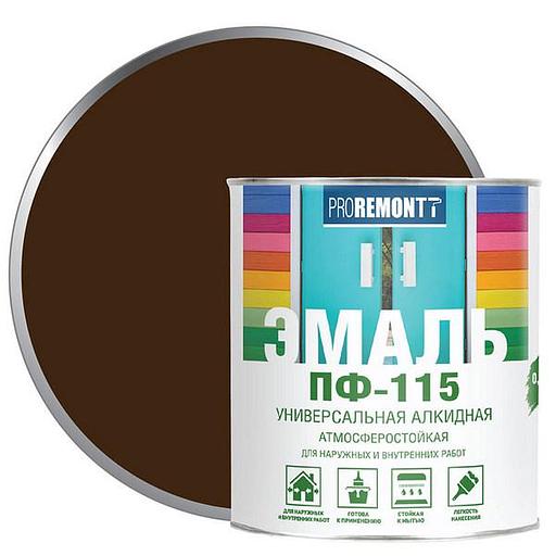 Эмаль ПФ-115 PROREMONTT Шоколадно-коричневый 0,9кг фото 1