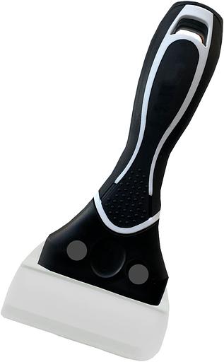 Шпатель фуговальный DECOR 86мм, эластичная резина, 2К ручка (для затирки кафельных швов) фото 1