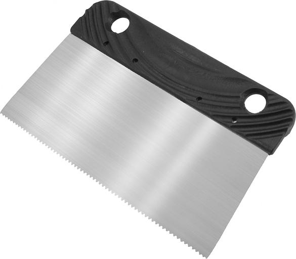 Шпатель зубчатый DECOR А2 200 мм, зуб 2 мм, нержавеющая сталь, пластиковая ручка фото 1