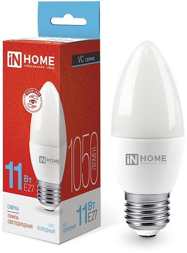 Лампа светодиодная LED-СВЕЧА-VC 11Вт 230В Е27 6500К 1050Лм IN HOME фото 1