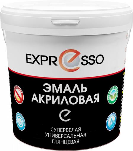 Эмаль акриловая глянцевая универсальная EXPRESSO супербелая 1 кг фото 1