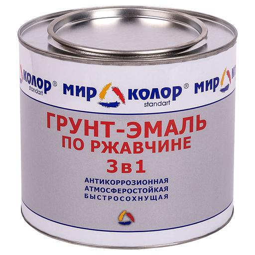 Грунт-эмаль по ржавчине 3 в 1 Мирколор белый 2,5кг фото 1