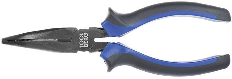 Тонкогубцы с изогнутыми губками Toolberg двухкомпонентные рукоятки 160мм фото 1