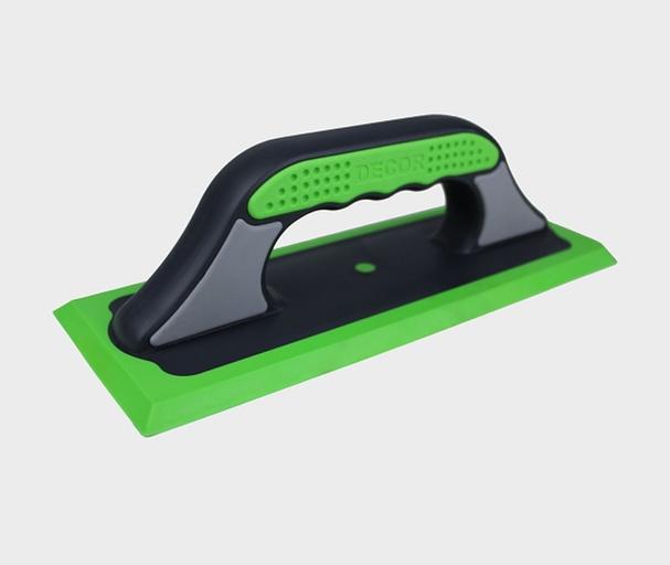 Терка фуговальная DECOR, 3К, 260х100мм, жесткая зеленая резина, для эпоксидных затирок фото 1