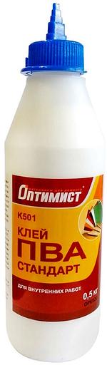 Клей ПВА "Оптимист" Стандарт К501 для внутренних работ 0,5 кг фото 1