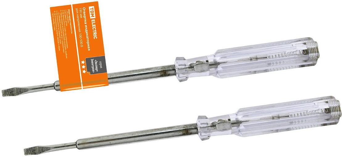 Отвертка-пробник (индикатор) 190 мм, 100-500В "ЭкспертЭлектрик" TDM фото 1