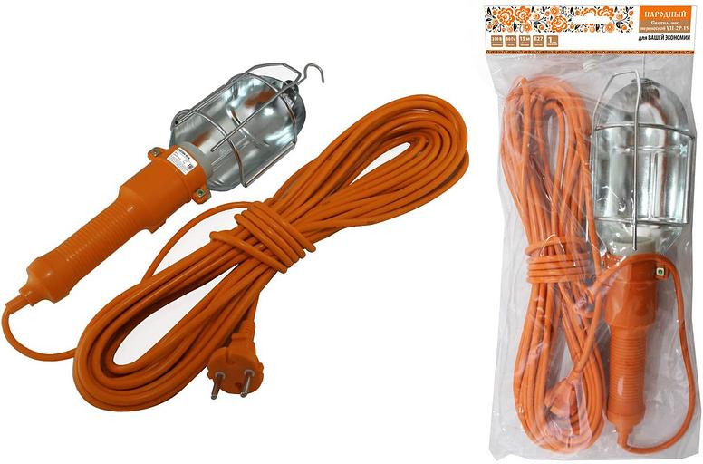 Светильник переносной УП-2Р-15, 60 Вт, Е27, 15 метров Народный фото 1