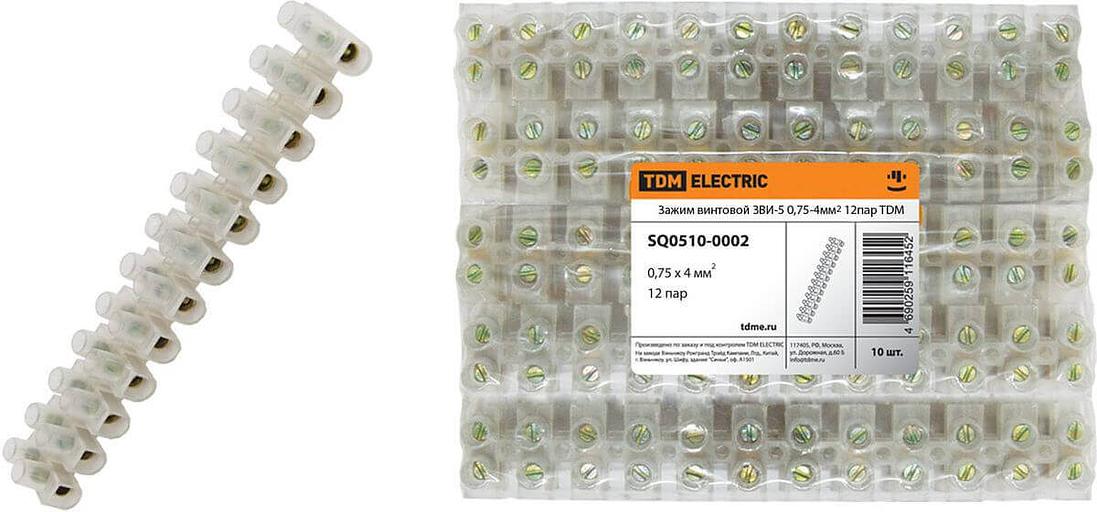 Зажим винтовой ЗВИ-5 0,75-4мм2 12пар TDM фото 1