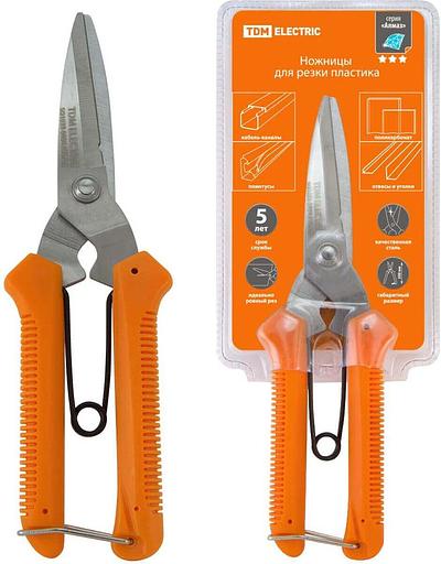 Ножницы для резки пластика, нерж.сталь, 200 мм, серия "Алмаз" TDM фото 1