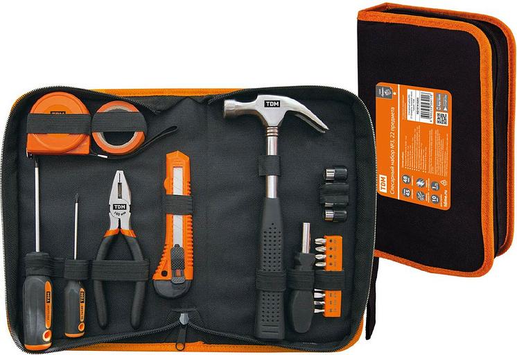 Слесарный набор №3, 22 предмета, тканевый чехол, "Гранит" TDM фото 1