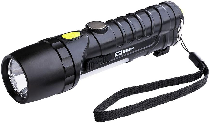 Фонарь автомобильный 6 Вт CREE+3 Вт COB,1x18650 2200 мА*ч, магн., подвес, USB, стропорез, TDM фото 1