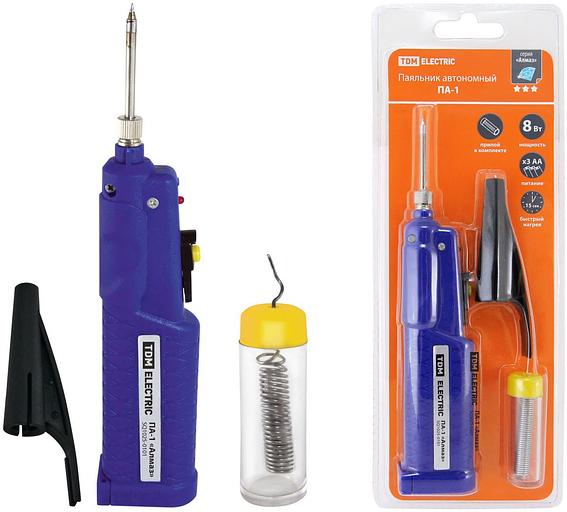 Паяльник автономный ПА-1, батареи типа 3хАА , с припоем "Алмаз" TDM фото 1