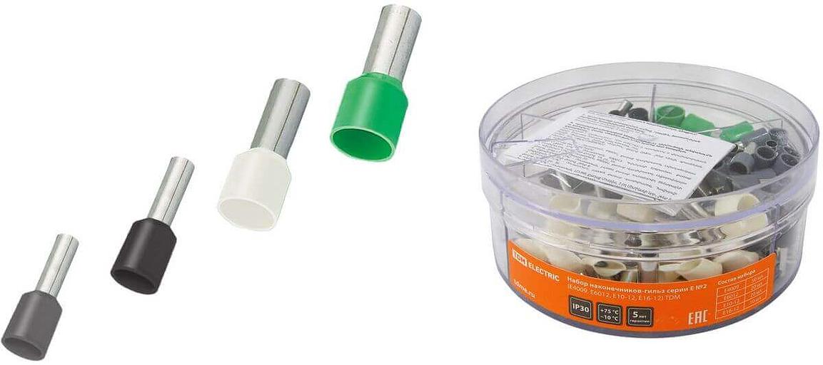 Набор наконечников-гильз серии Е №2 (Е4009, Е6012, Е10-12, Е16-12) TDM фото 1