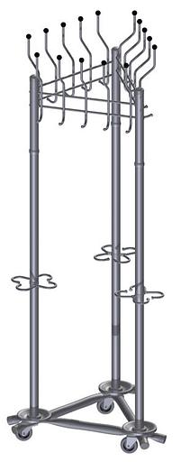 Вешалка гардеробная, 695х612х1940 мм, 3-х секционная фото 1