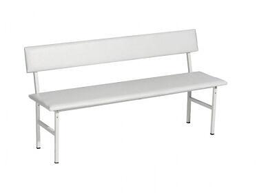 Банкетка медицинская со спинкой, 1500х480х830 мм, цвет белый фото 1