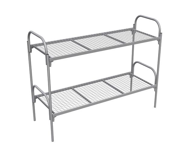 Кровать металлическая двухъярусная для рабочих и строителей 2076х963х1610 мм фото 1