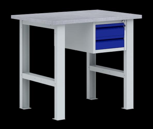 Верстак универсальный металлический с подвесным ящиком, 860х1000х685 мм фото 1