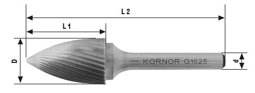 Твердосплавные борфрезы гиперболические с точечным торцом Тип G ОПТ фото 3