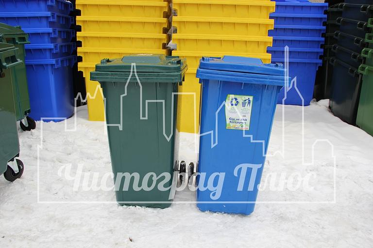 Евроконтейнер Sonmez Hammadde 240 л синий фото 6