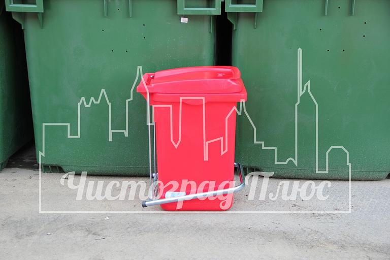 Бак пластиковый 60 л белый с педалью фото 10