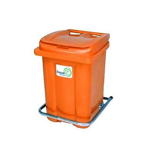 Бак пластиковый 60 л оранжевый с педалью фото 1