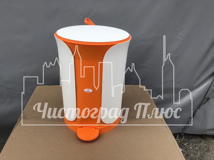 Бак пластиковый 18 л Stil с педалью оранжевый фото 2