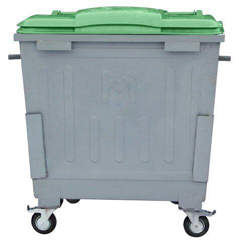 Металлический контейнер 1,1 куб.м с пластиковой крышкой фото 1