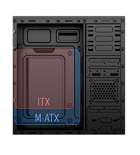 Корпус BaseTech M3303, Без БП, mATX, чёрный, 2xUSB3 (BT-M3303-B) фото 4