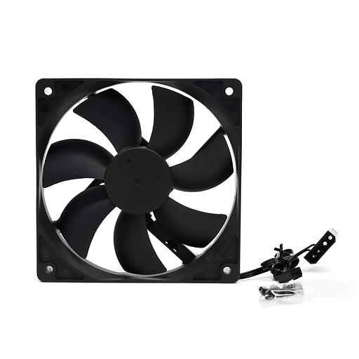 Вентилятор BaseTech, 80мм, 2400rpm, 3-pin+Molex, черный, Bulk, 46.2CFM, 22дБ (BT-F80X25-3PB) фото 2