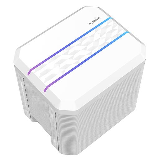 Кулер для процессора Alseye M90, 1х92мм, 800~2400rpm, 4-pin, Al+Cu, белый/ARGB, 40.5CFM, 28дБ, 4-PIPE, TDP 150Вт, INTEL 1700/1200/115x/1366/2011, AMD AM5/AM4/AM3(+)/AM2(+), безвентиляторный дизайн (M90W) фото 2