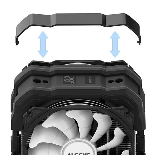 Кулер для процессора Alseye M120D Plus II, 2х120мм, 700~1900rpm, 4-pin, Al+Cu, черный/ARGB, 73.7CFM, 38дБ, 6-PIPE, TDP 200Вт, LCD-дисплей, INTEL 1700/1200/115x/2011/2066/1366, AMD AM5/AM4, никелированное основание, программный мониторинг температуры (M120DB-PLUS-II) фото 3
