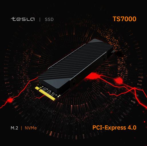 SSD TESLA TS7000 2Тб, M.2 2280, NVMe, Bulk, TLC, PCIe4.0, DRAM:2048Мб, Чтение:7000мб/с, Запись:6700мб/с, радиатор, совместимость с PS5 (SSDTS7000H-2TBM2) фото 3