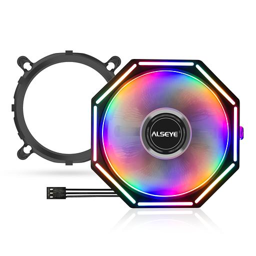Кулер для процессора Alseye O120Z Plus, 1х120мм, 600~2000rpm, 4-pin, Al, черный/RGB, 52.6CFM, 33.8дБ, TDP 95Вт, INTEL 1700/1200/115x/775, AMD AM5/AM4/AM3(+)/AM2(+) (O120Z-PLUS) фото 5