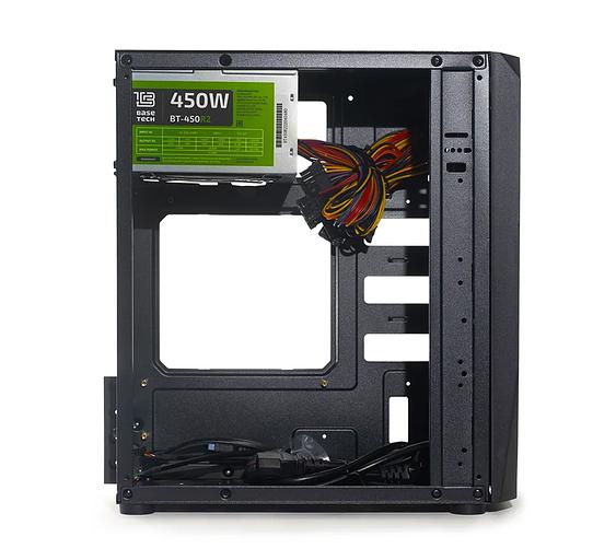 Корпус BaseTech SEM-01, БП:450W, mATX, чёрный, 2xUSB2, 1xUSB3 (BT-SEM-01-450W-R12) фото 2