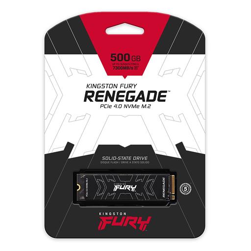 SSD Kingston FURY Renegade 500Гб, M.2 2280, NVMe, Retail, TLC, PCIe4.0, Чтение:7300мб/с, Запись:3900мб/с, радиатор, совместимость с PS5 (SFYRS/500G) фото 3