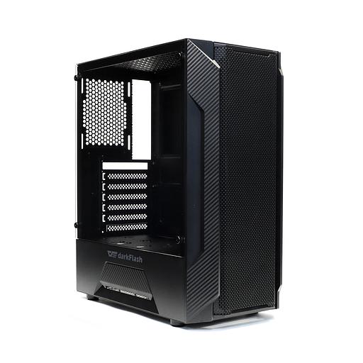 Корпус darkFlash LEO, Без БП, mATX, чёрный, 2xUSB2, 1xUSB3, бок: закалённое стекло (LEO-BK) фото 1