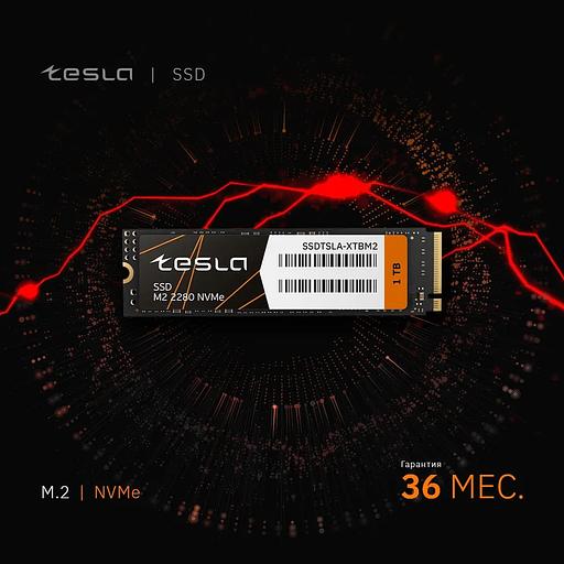 SSD TESLA 256Гб, M.2 2280, NVMe, Bulk, TLC, PCIe3.0, Чтение:1900мб/с, Запись:1000мб/с (SSDTSLA-256GM2) фото 3