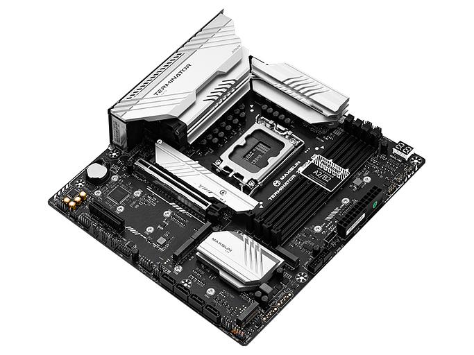 Материнская плата MAXSUN Terminator Z790M D5, Socket1700, mATX, Retail, 4xDDR5, PCIe5.0, 5xM.2, 2.5GLAN, M.2 WiFi, 6xUSB2, 6xUSB3, USB-C, CPU TDP 250Вт, HDMI, DP (MSTR-Z790M-D5) фото 3