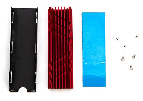 Кулер для SSD TESLA HeatSink, M2 2280, пассивный, Al, красный (TSL-HTS-M22280-R) фото 2