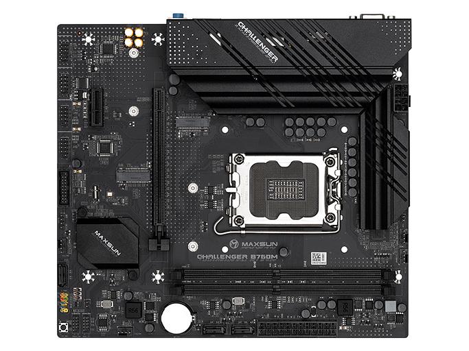 Материнская плата MAXSUN Challenger B760M, Socket1700, mATX, Retail, 2xDDR4, PCIe4.0, 2xM.2, GLAN, 6xUSB2, 6xUSB3, CPU TDP 125Вт, VGA, HDMI (MSCH-B760M) фото 1